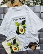 تیشرت تک دخترانه طرح آووکادو